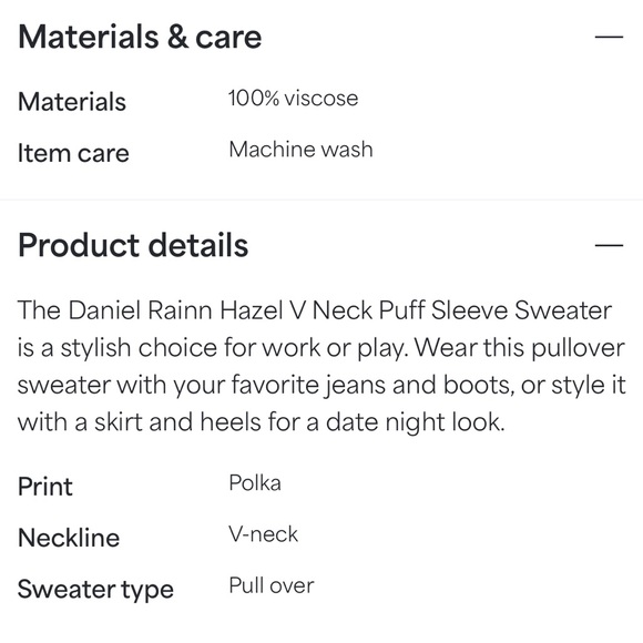 Daniel Rainn Hazel V Neck Puff Sleeve Sweater Black - Picture 3 of 3